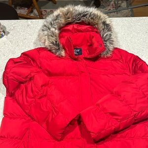 Womens Lands End Red parka